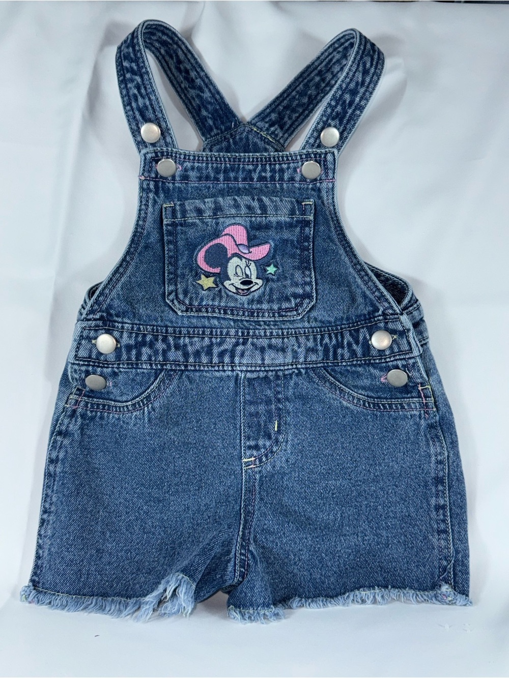 Disney Junior 3T Minnie Mouse Toddler Girl’s Medium Wash Denim Shortalls